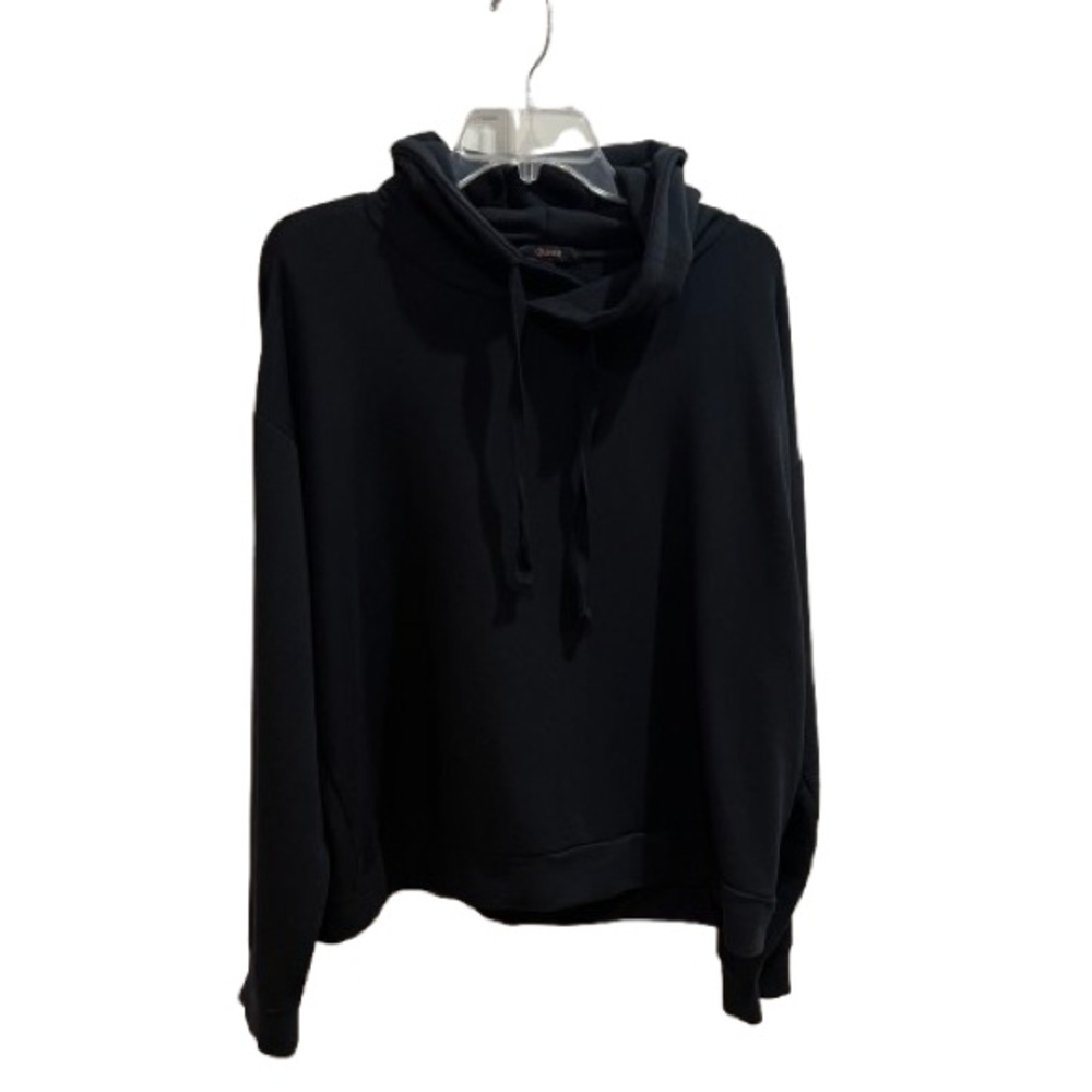 Quince Women’s SuperSoft Fleece Pullover Hoodie Black Size Large Athleisure
